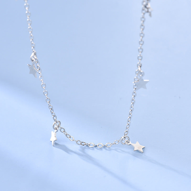 Silver Star Tassel Necklace Simple