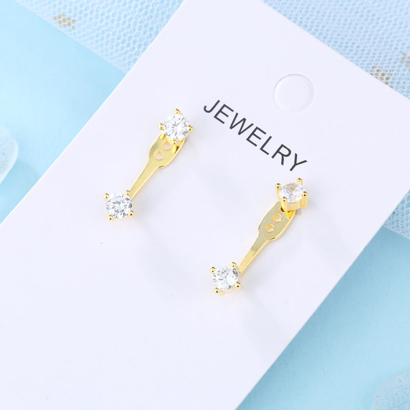 Silver Jewelry Earring Womens Single Diamond Personality Fashion