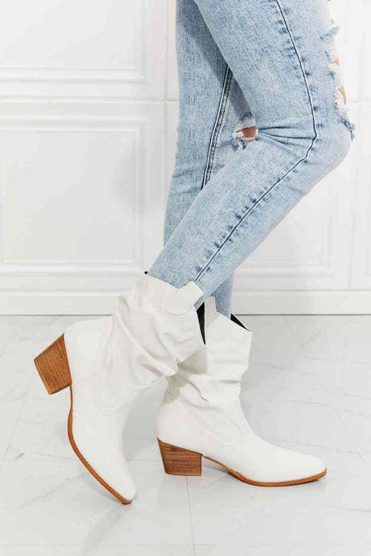 Scrunch Cowboy Boots in White