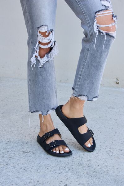 Double Buckle Open Toe Sandals